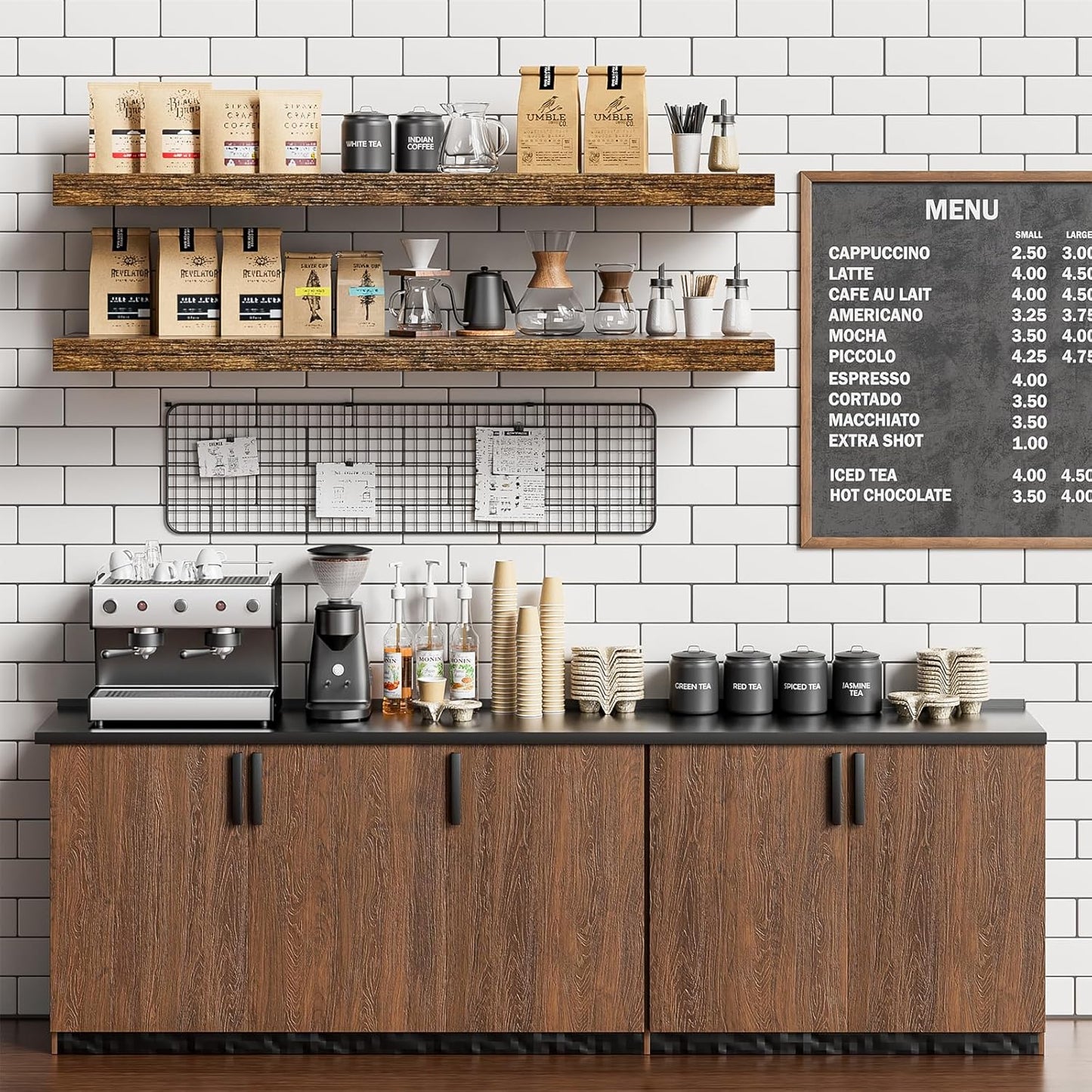 Heimlove 40 Inches Floating Shelves for Wall,9.3" Deep Rustic Brown Long Floating Shelves Set of 2,Large Display Shelf & Storage Shelf,Wall Shelf for Bathroom Bedroom Living Room Kitchen Office