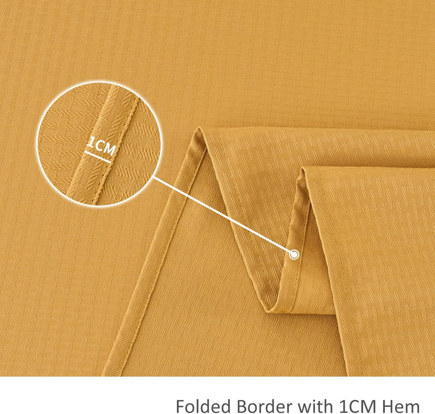 maxmill Tablecloth Weaved Texture Stain Resistant Waterproof, Wrinkle Resistant Washable Table Cloth, Fabric Table Cover for Dining Room, Indoor Outdoor Use, Rectangle 60 x 120 Inch, Ochre Yellow