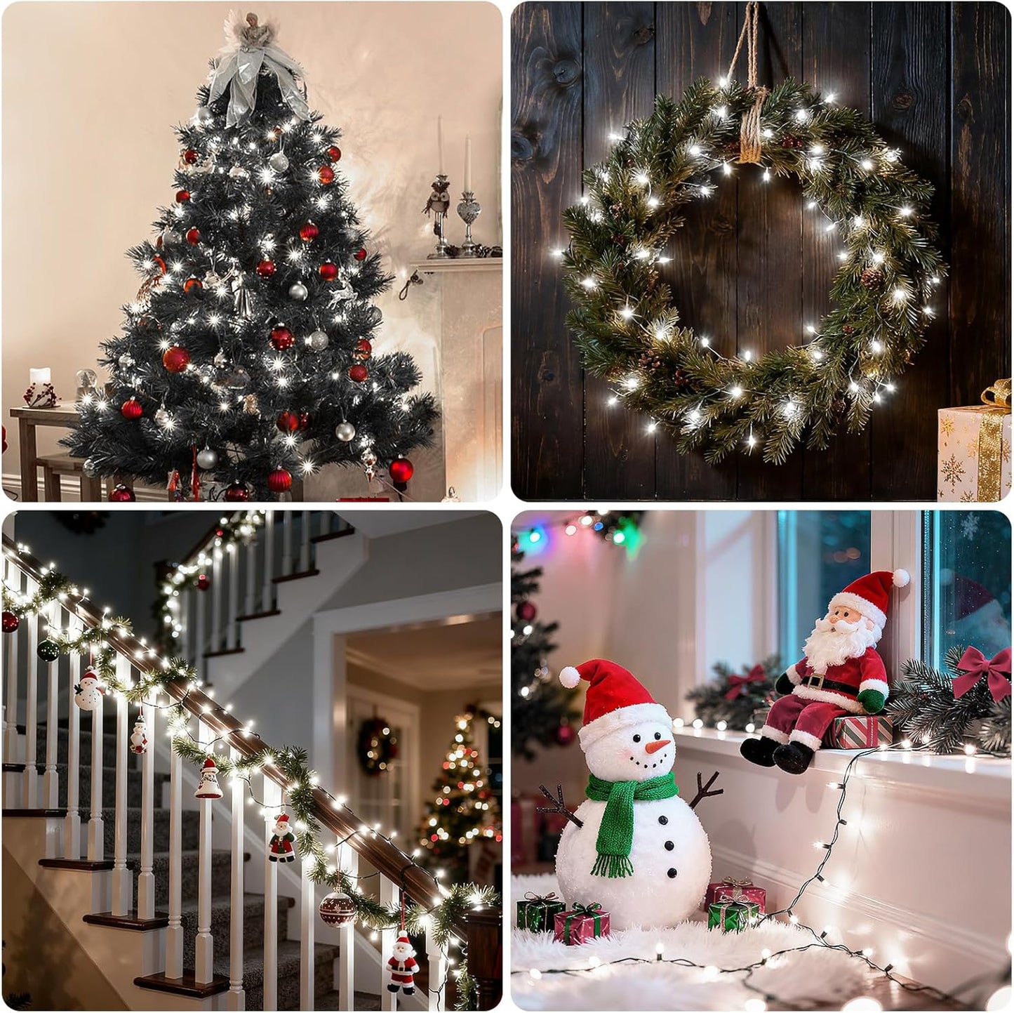 Christmas Lights 66ft 200 LED Battery Operated String Lights with Timer Memory Function or Battery Powered Waterproof Fairy Light for Indoor Outdoor Decoration