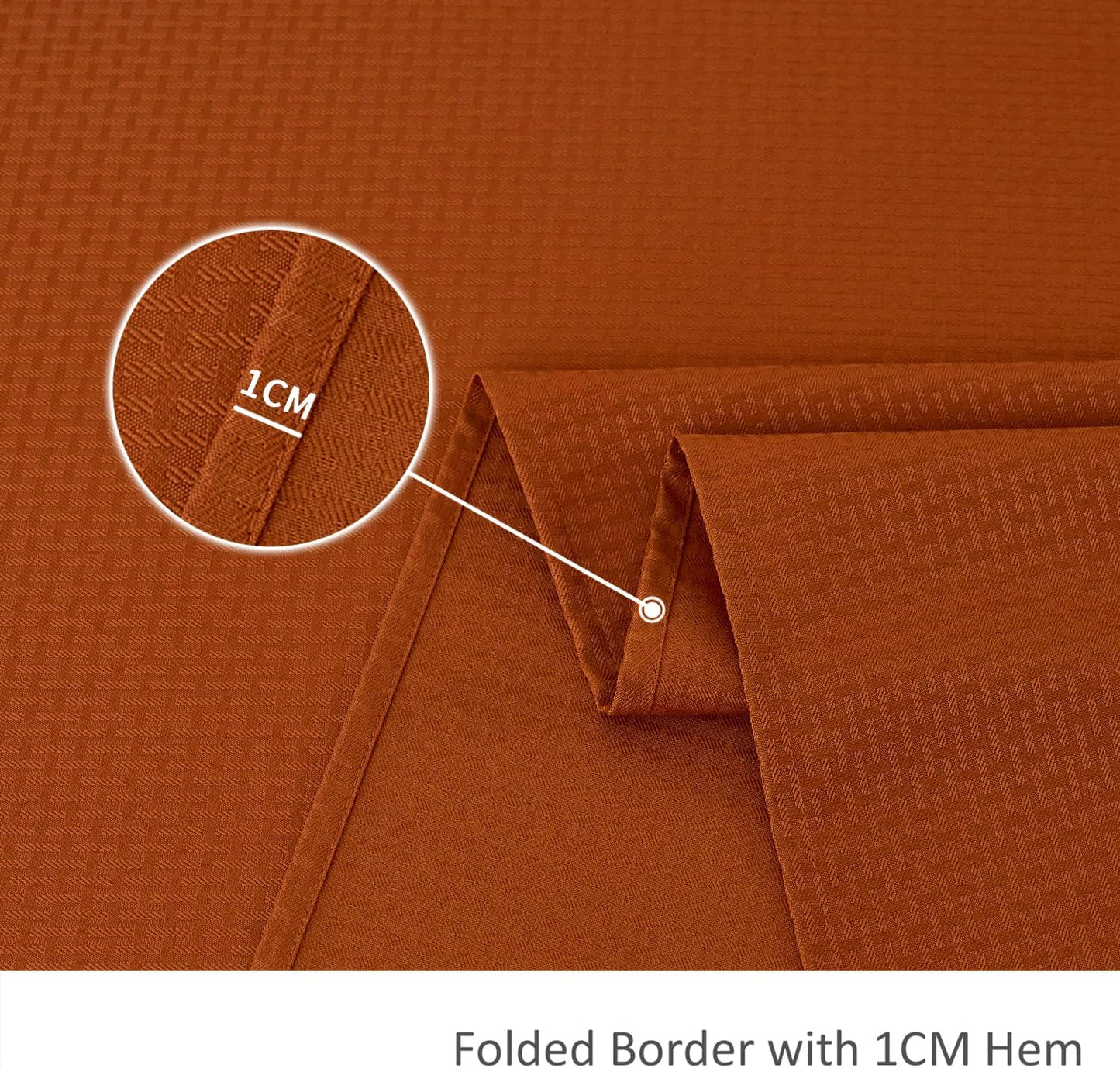 maxmill Rectangle Weaved Design Tablecloth Waterproof Spillproof Wrinkle Free Fall Table Cloth, Kitchen Dining Room Thanksgiving Decoration, Fabric Table Cover Halloween Party, 60 x 84 Inch, Rust