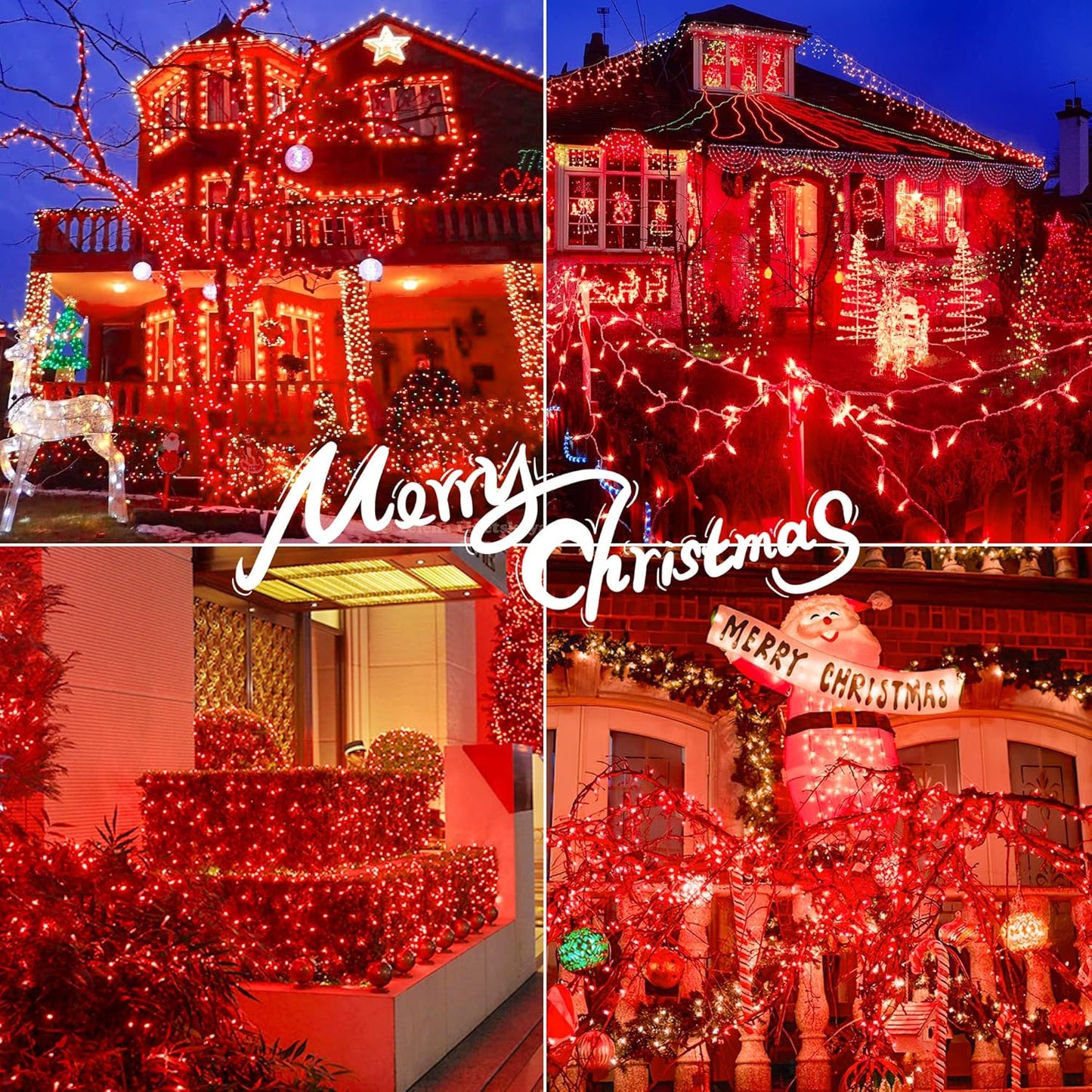 Hopolon 50 Red Christmas Lights, 2PACK White Wire 13Feet Long String Lights Set for Outdoor Indoor Décor, Valentines Day, Wedding, Halloween, Christmas Trees, Holiday Lighting Decorations,Red