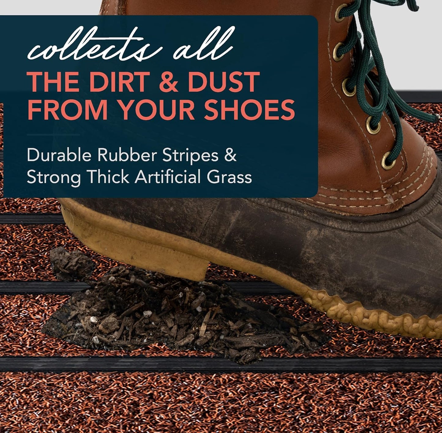 ubdyo Extra Durable Door Mat - Dirt Trapping Outdoor Welcome Mats - Non-Slip Outdoor Indoor Entrance - Low Profile Front Doormat (32" x 20", Bright Burgundy)