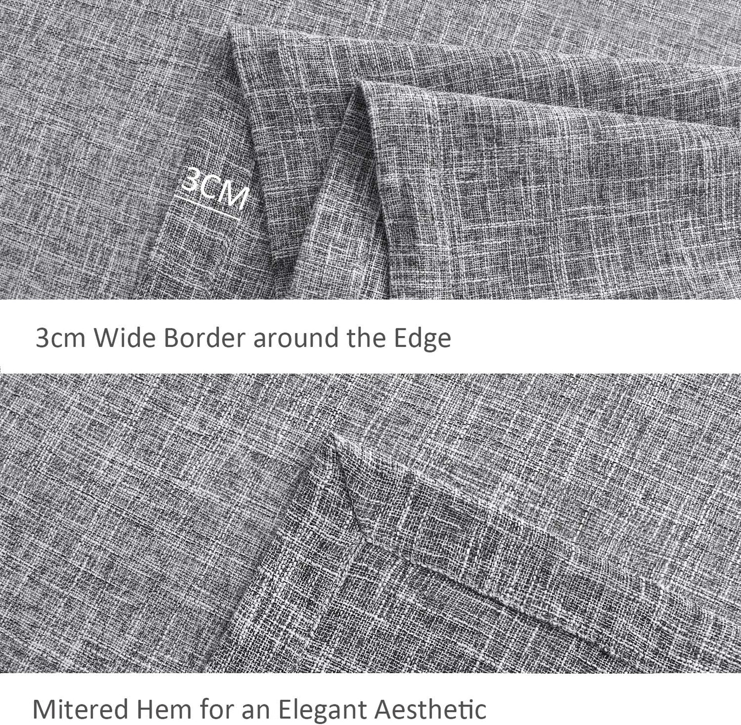 maxmill Flaxy Faux Linen Table Cloth with 2-Tone Slubby Texture Wrinkle Resistant Anti-Shrink Soft Tablecloth for Kitchen Dining Tabletop for Banquet Parties Rectangle 60 x 140 Inch Light Grey