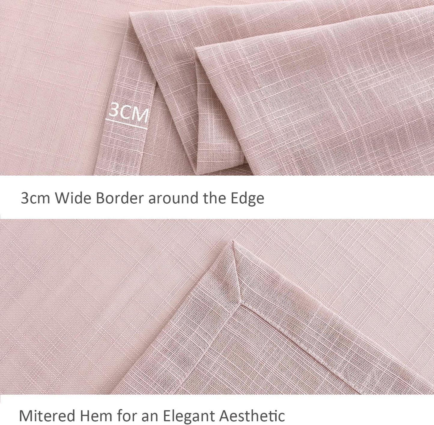 maxmill Lux Faux Linen Table Cloth with Slubby Texture Wrinkle Resistant Anti-Shrink Soft Tablecloth for Kitchen Dining Tabletop for Buffet Banquet Parties Rectangle 60 x 140 Inch Blush