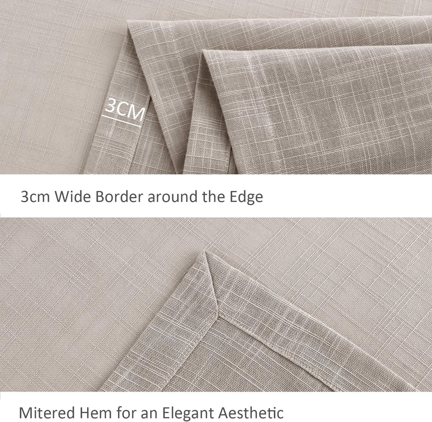 maxmill Lux Faux Linen Table Cloth with Slubby Yarn Textured Weaves Wrinkle Free Anti-Shrink Soft Tablecloth Decorative Table Cover for Outdoor and Indoor Use Rectangle 60 x 104 Inch Natural