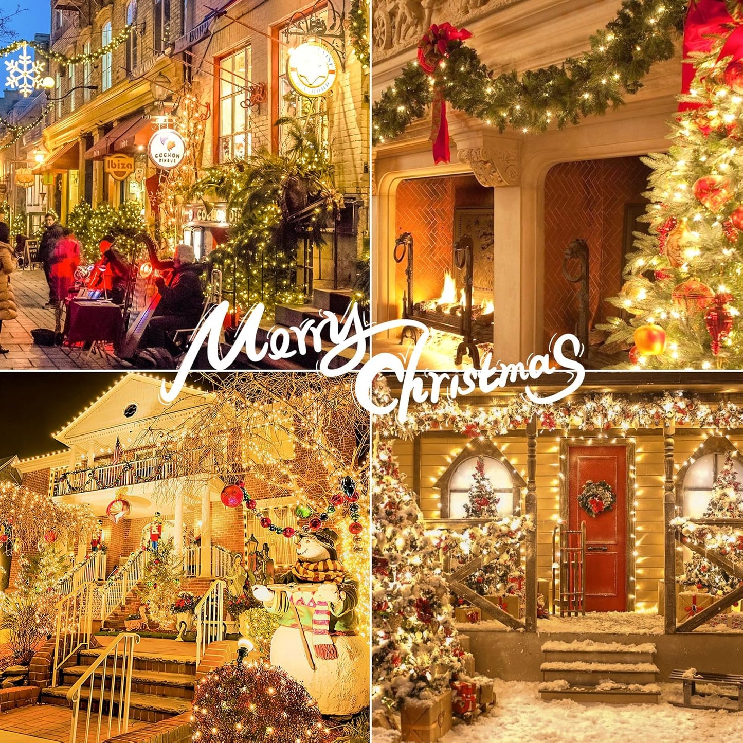 Hopolon Clear Christmas Lights Set,2Pack 50Count 13Feet Incandescent Bulb Mini String Lights with White Wire for Indoor Christmas Tree Garland Birthday Wedding Party Festival Decoration,Warm White