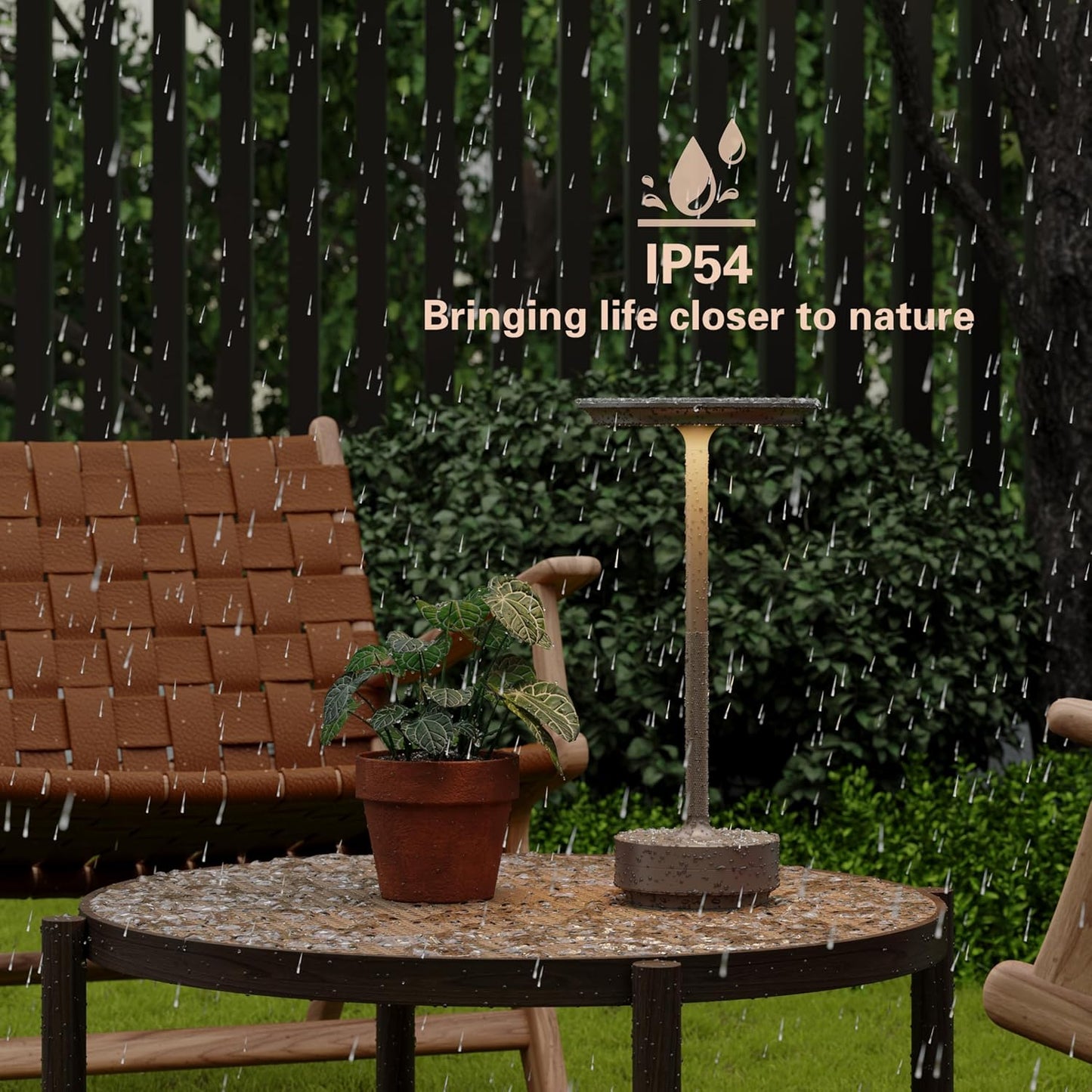 Cordless Table Lamps, LED Rechargeable Outdoor Waterproof Portable Touch Battery Table Lamps with Memory Function, Built-in 5000mAh,Battery for Patio/Campsite/Work(Silver)