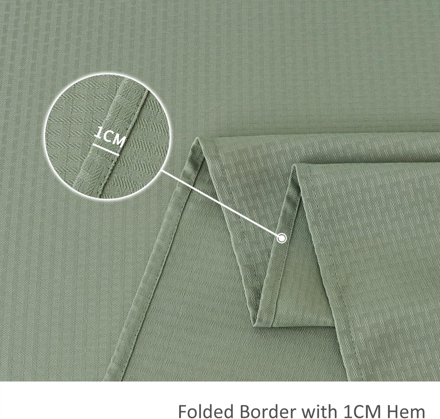 maxmill Rectangle Tablecloth Weaved Pattern Waterproof Spillproof Wrinkle Free Table Cloth, Kitchen Dining Tabletop Decoration, Fabric Table Cover for Holiday Parties, 52 x 70 Inch, Sage Green