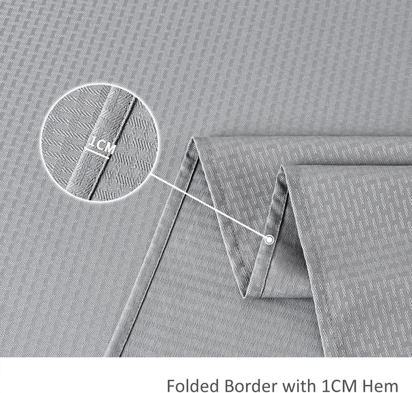 maxmill Rectangle Tablecloth Weaved Pattern Waterproof Spillproof Wrinkle Free Table Cloth, Kitchen Dining Tabletop Decoration, Fabric Table Cover for Holiday Parties, 52 x 70 Inch, Light Grey