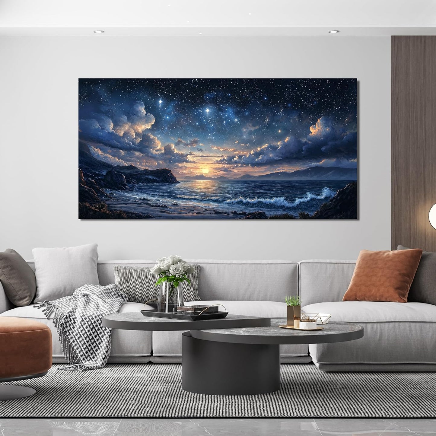 Canvas Wall Art Decor Large Wall Art Pictures for Living Room Canvas Art Wall Decor Landscape Coastal Wall Art Prints Green Artwork for Walls Beachside Art Work for Home Office Decor 24" x 48"