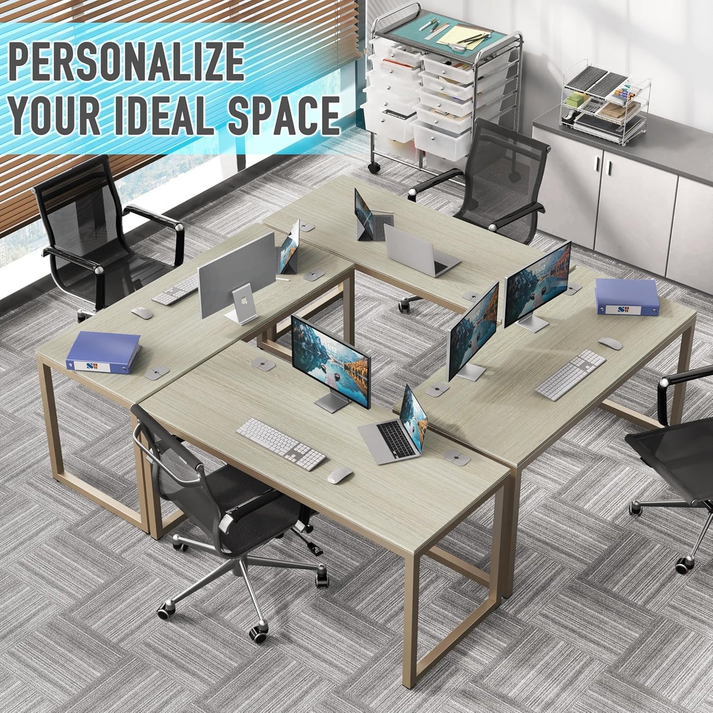 SHW 55-Inch Commercial-Grade Office Computer Desk, Maple