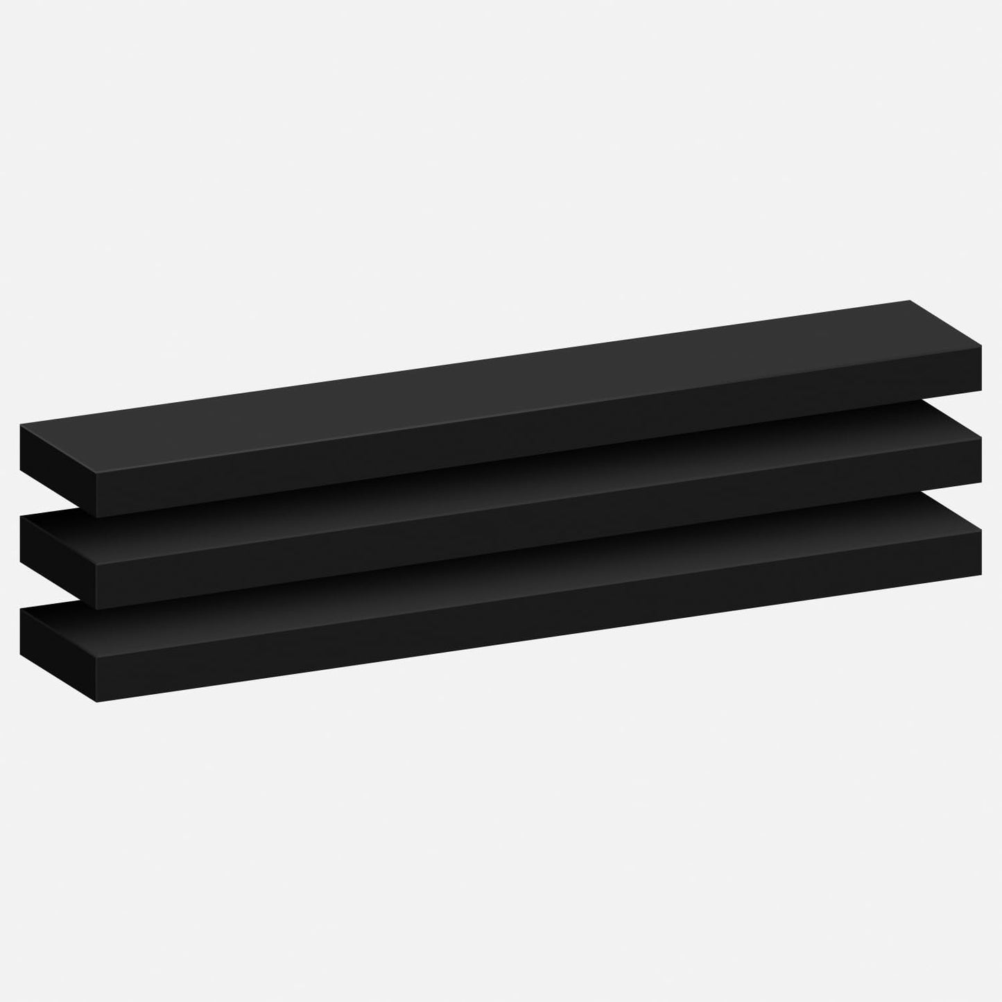 Homeforia Black Floating Shelves 36 inches Long, High End Solid Real Wood 36 inch Floating Shelf for Wall Mounted, Black Wooden 36in Floating Shelves, Heavy Duty Bracket, 36 X 6.5 X 1.75 in, Set of 2