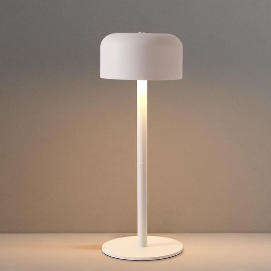 Modern Cordless Table Lamp, Portable LED Desk Lamps, 6000mAh Rechargeable Battery Operated Lighting for Bedroom Dining Room Restaurant Coffee Shop Camping Night Light (White)
