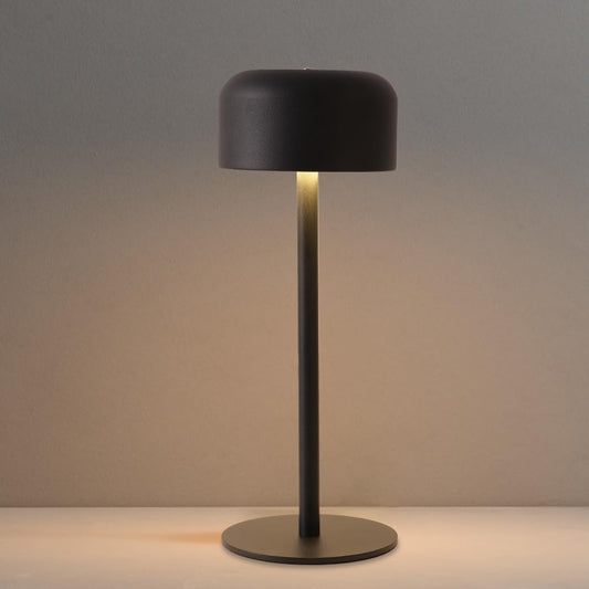 LED Cordless Table Lamp, Portable 5000mAh Outdoor Table Light, 3 Color Stepless Dimming BedsideTable Lamps with Memory Function, Rechargeable Battery Lamp For Kitchen/Dinner/Patio/Restaurant(Black)
