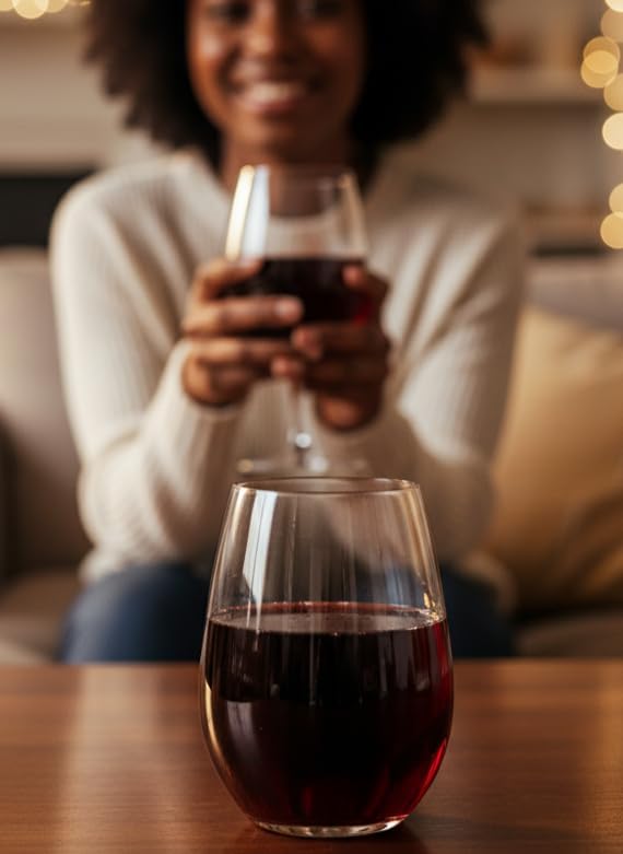 Voted New York Times Best Stemless Glass 2017, Elegant, Thin, European-Made,100% Lead-Free Crystalline Stemless Wine Glasses, Set of 6, 17 Fl Oz, Perfect for Sprits, Cocktails, Water, and Smoothies