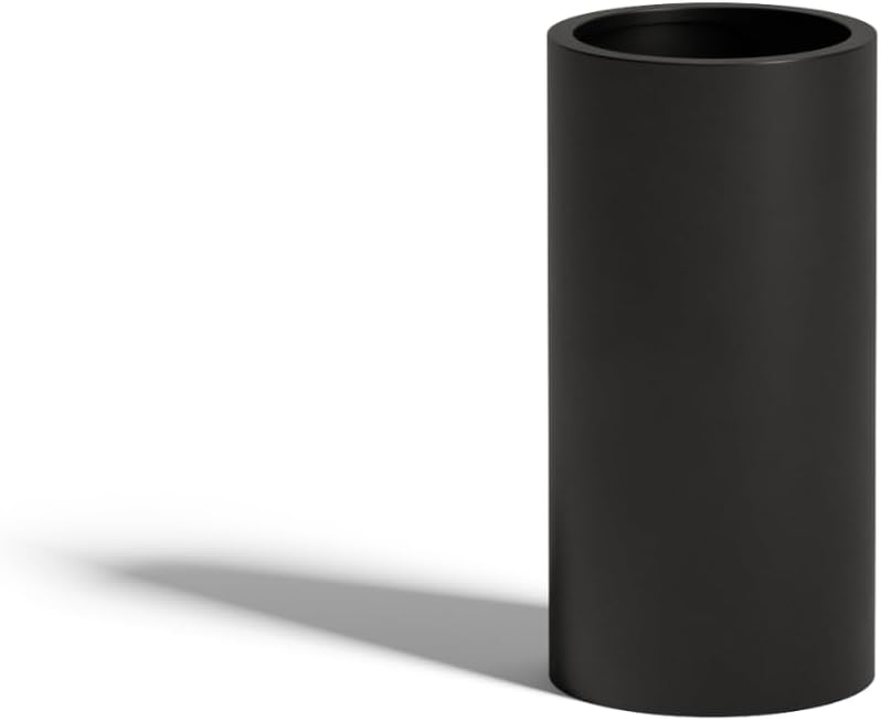 DTY Signature Mount Oxford Tall Outdoor Planter - Small Black 15.7 Inch Height Modern Tall Planter Pot for Indoor & Outdoor Spaces - Stylish Planter for Contemporary Homes and Gardens