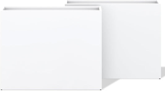 Set of 2 Outdoor Planters 38"W x 10.2"D x 30"H- Tall Rectangular Planters for Outdoor Patio/Porch, All-Weather with Anti-dumping Kit, Durable Galvanized Steel, Modern Design for Plants, Flower