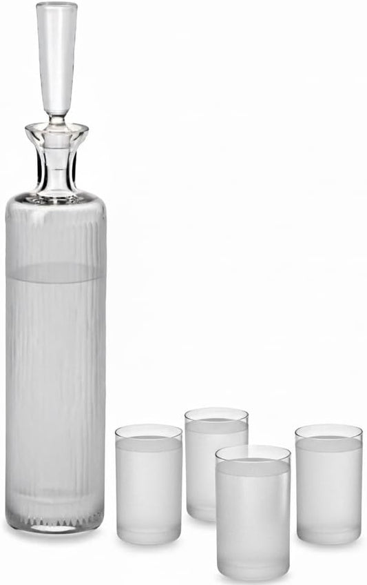 Ravenscroft Crystal 5-Piece Vodka Decanter Set, Made in Europe, 100% Lead-Free Crystal, Gift-Boxed, Elegant Design
