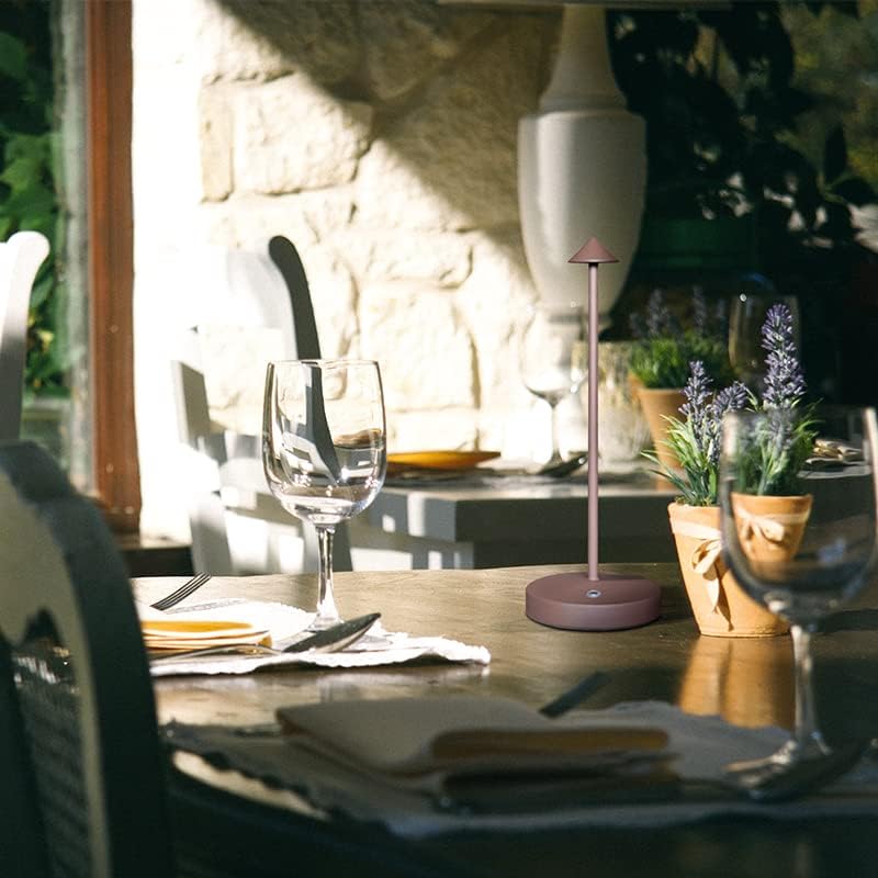 2 PACK Cordless Lamps,Battery Rechargeable Table Lamp,Portable Lamps,2 Level Brightness Dimmable Night Light,Minimalist Design,Cordless Table Lamps for Living Room/Restaurant/Couple Dinner(Rust)