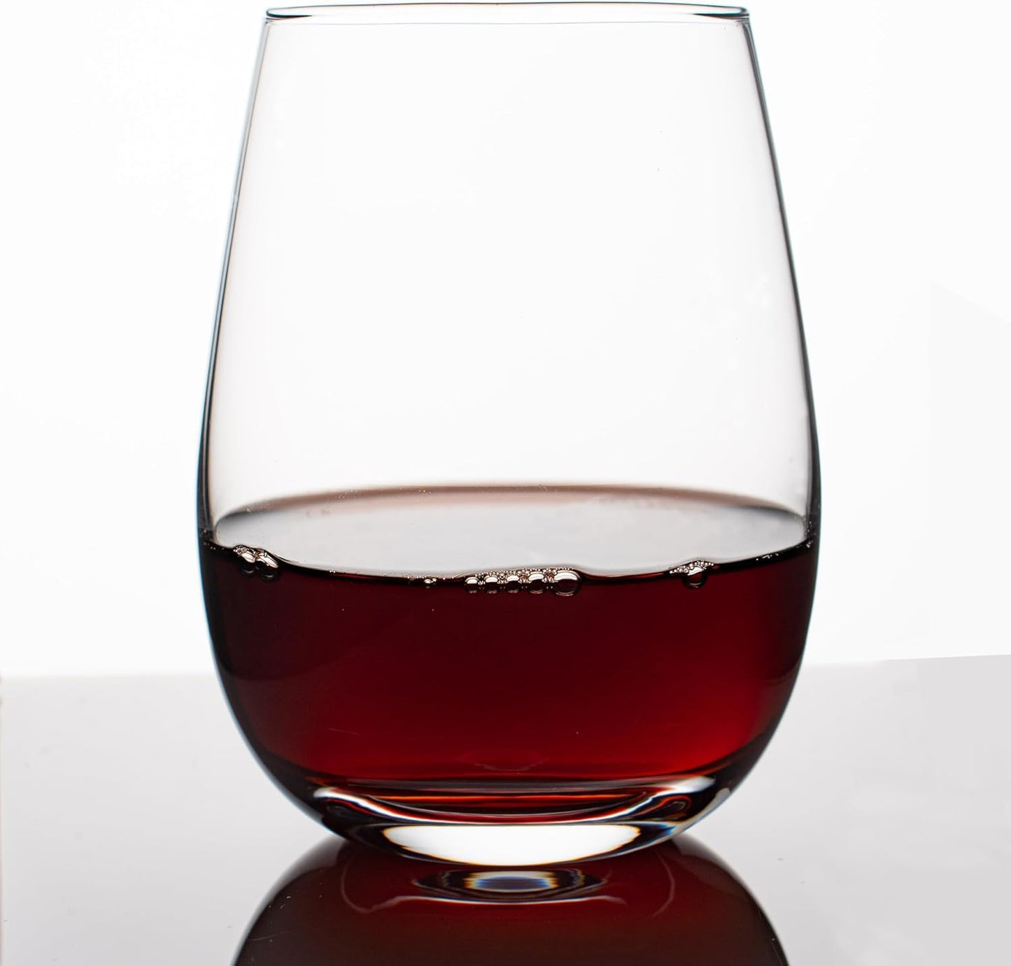 Premium Crystal Stemless Wine Glasses Set of 6, 15oz Lead-Free Red or White Wine Glass, Water Juice Glasses, All-Purpose Beverage Cups, Clear Drinking Tumblers in Gift Box, Dishwasher Safe