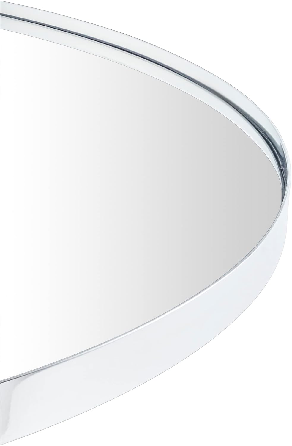 TEHOME 30 inch Chrome Round Polished Silver Circular Round Mirror for Bathroom Vanity, Entryway, Dresser or Mantel