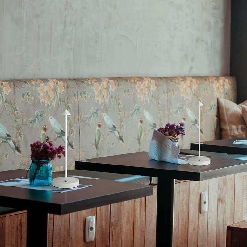 Cordless Table Lamps,Rechargeable Led Touch Bar Lamp, Portable Battery Desk Lamp,2 Level Brightness Dimmable Night Light,Minimalist Design, for Living Room/Restaurant/Couple Dinner/(White)