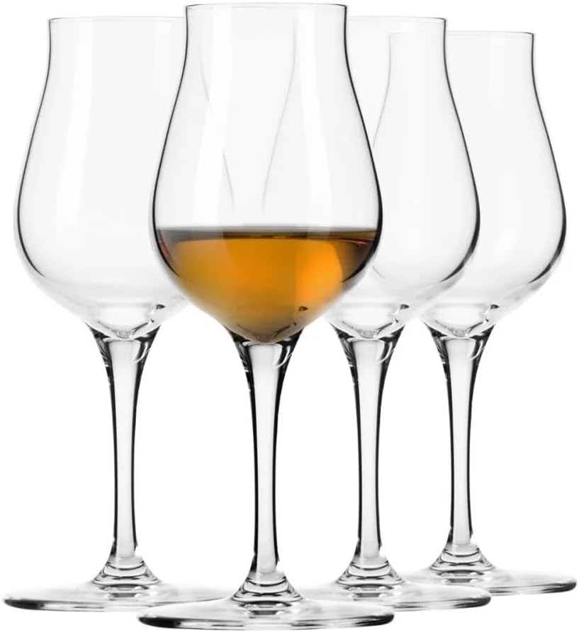 Krosno Brandy & Cognac Snifter Glasses Rum Tasting Gift Set | Set of 4 | 3.7 oz | Avant-garde Collection | For Home, Restaurants & Kitchen | Dishwasher Safe | Lead-Free Crystal Glass