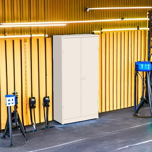 Greenvelly Steel SnapIt Storage Cabinet 72" Locking Metal Storage Cabinet with 4 Adjustable Shelves, Lockable Metal Organization with 2 Doors and Lock for Office, Garage, Home (Grey)