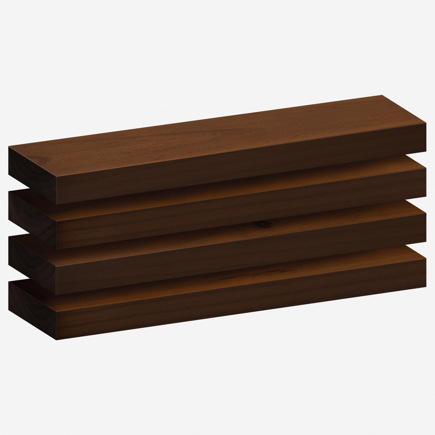 Homeforia 24inch Walnut Floating Shelves for Wall, High End Solid Real Wood 24in Floating Shelf for Bathroom, Dark Brown 24 inch Long Floating Shelves, Heavy Duty Bracket, 24 X 6.5 X 1.75 in, Set of 2