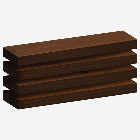Homeforia 24inch Walnut Floating Shelves for Wall, High End Solid Real Wood 24in Floating Shelf for Bathroom, Dark Brown 24 inch Long Floating Shelves, Heavy Duty Bracket, 24 X 6.5 X 1.75 in, Set of 2
