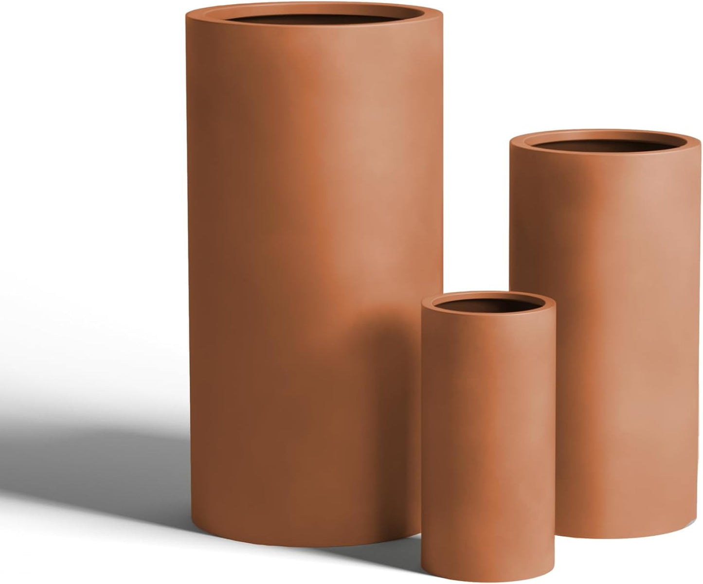 DTY Signature Mount Oxford Tall Outdoor Planter - Large Terracotta 31.5 Inch Height Modern Tall Planter Pot for Indoor & Outdoor Spaces - Stylish Planter for Contemporary Homes and Gardens