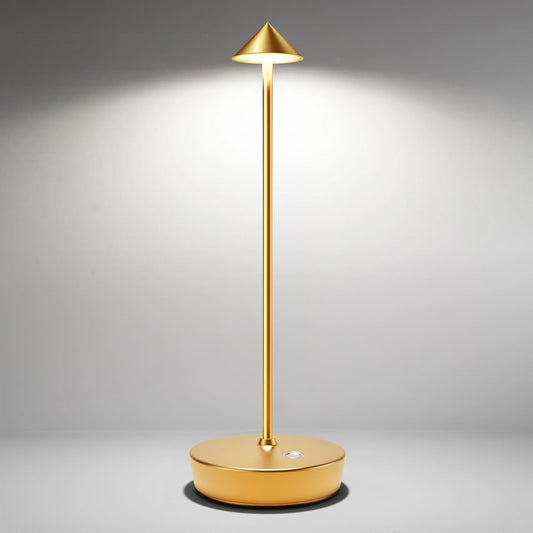 Cordless Table Lamps Rechargeable, 6000mAh Battery Operated LED Desk Lamp Outdoor Waterproof Portable Touch Dimmable Table Night Light for Patio Restaurant Dining Home Gold