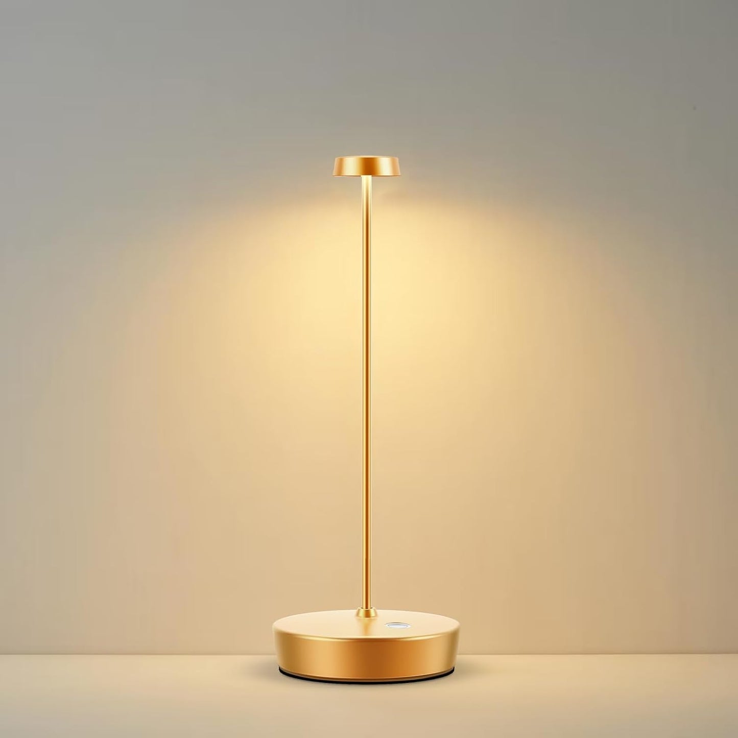 Cordless LED Table Lamp，Rechargeable Battery Desk Lamps, 3 Color Stepless Dimmable Metal Battery Table Lamps, Portable Table Light for Indoor/Outdoor/Restaurants/Bedroom/Bar