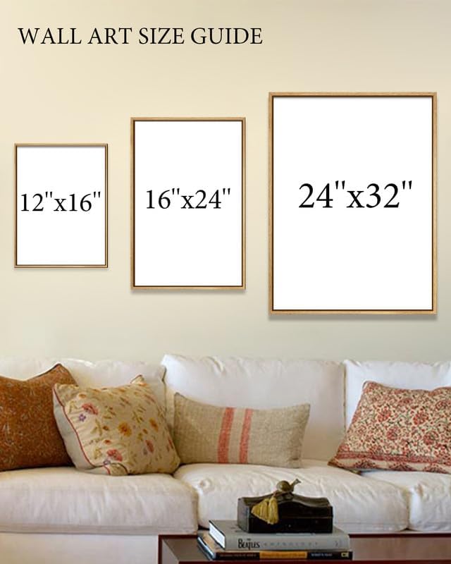 Zzuyi Botanical Decor Framed Wall Art, Vintage Floral Wall Art, Large Wall Decor for Living Room, Bed Room, Office - 24"x 32" Natural Framed