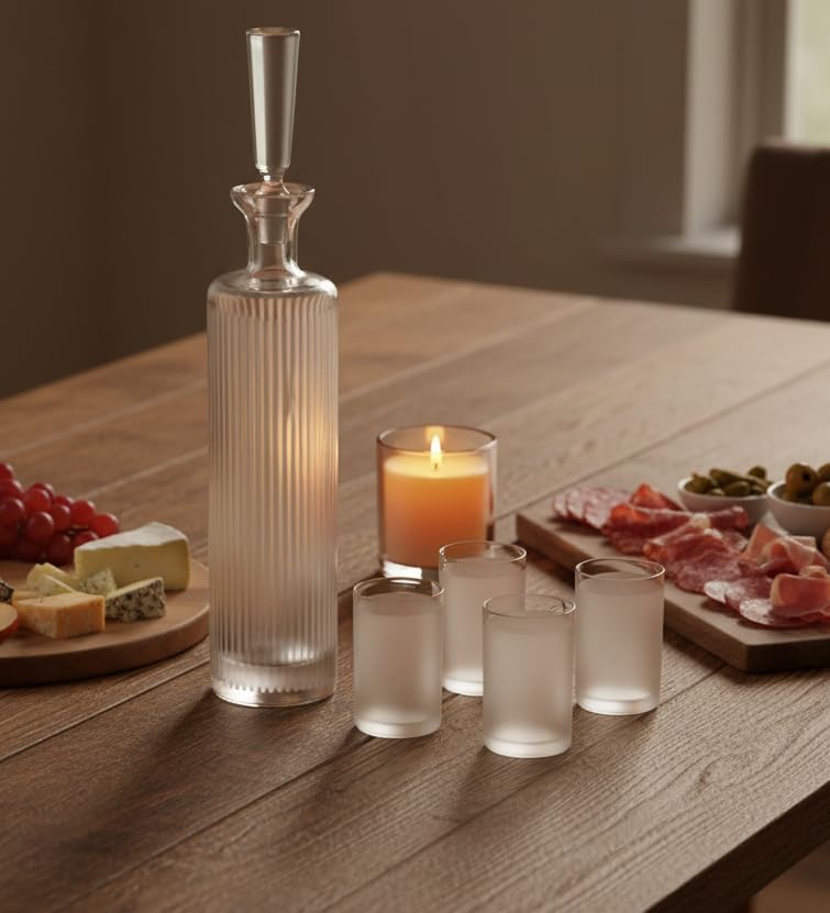 Ravenscroft Crystal 5-Piece Vodka Decanter Set, Made in Europe, 100% Lead-Free Crystal, Gift-Boxed, Elegant Design