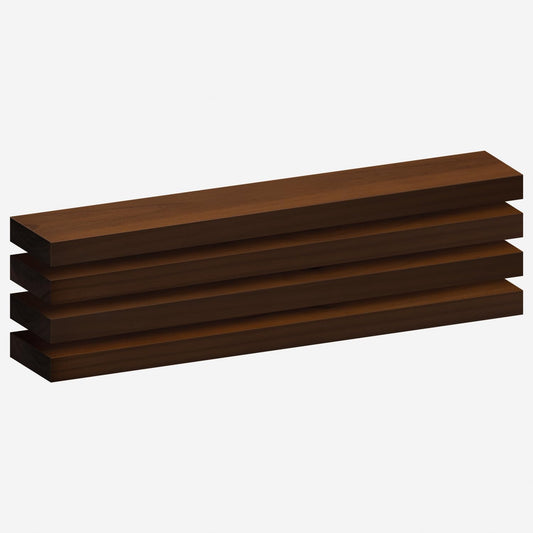 Homeforia Walnut 36 inch Floating Shelf, High End Solid Real Wood 36inch Large Shelves for Bathroom Wall, Dark Brown 36 inches Long Floating Shelves, Heavy Duty Bracket, 36 X 6.5 X 1.75 inch, Set of 4