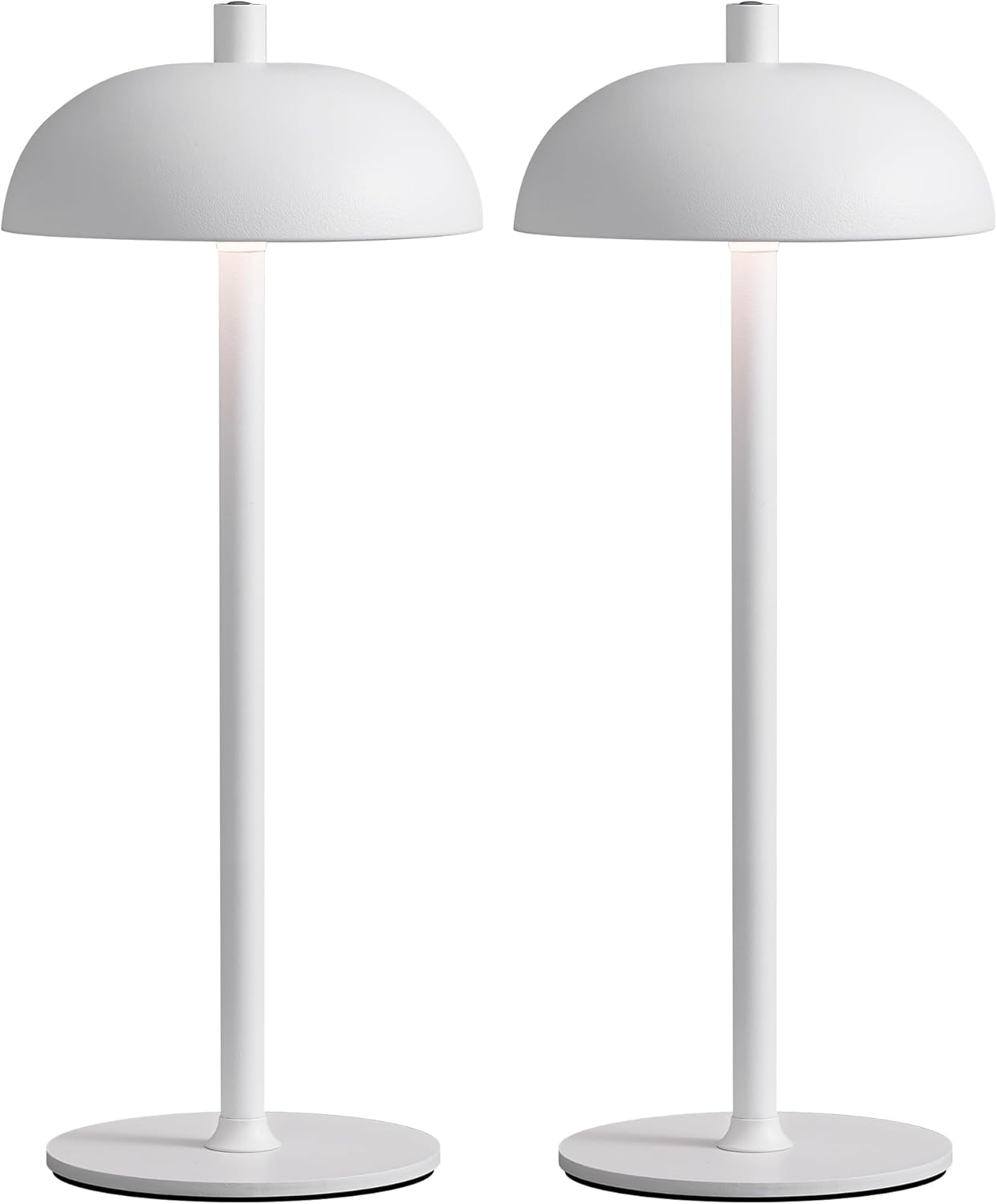 Cordless LED 12" Small Table Lamps Set of 2, Modern Portable Desk Lamp, 3 Color Dimming Rechargeable Battery Lights, for Bedroom, Outdoor, Restaurant, Bedside, Baby Night Light, Gifts (White)