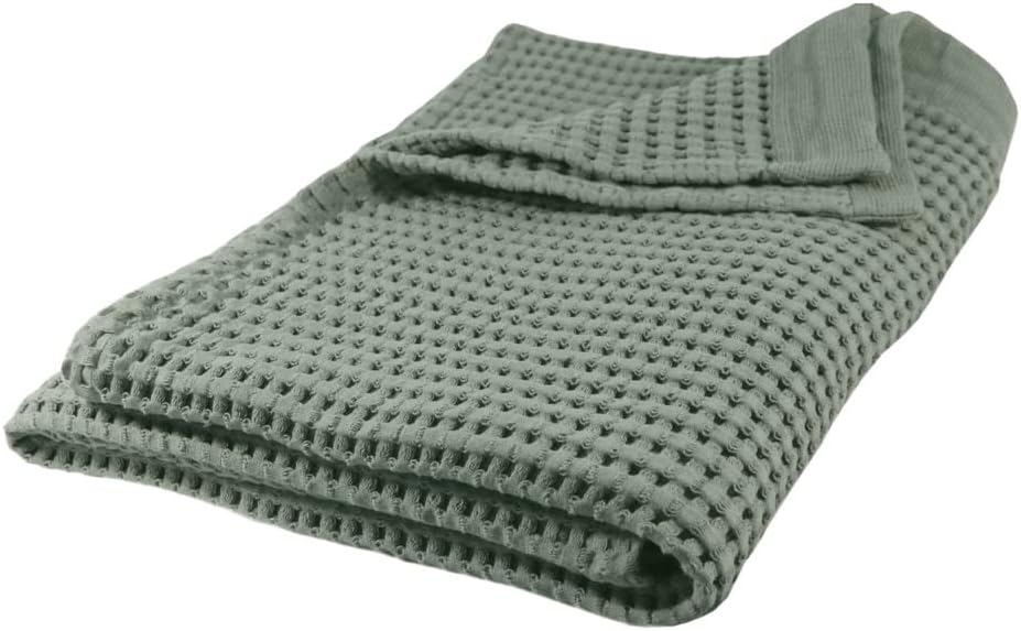GILDEN TREE Waffle Bath Sheet Quick Dry Towel, Thin Luxury Bath Towels, Bath Sheets 40x80 Large Bath Towels, Modern Style (Sage Grey)