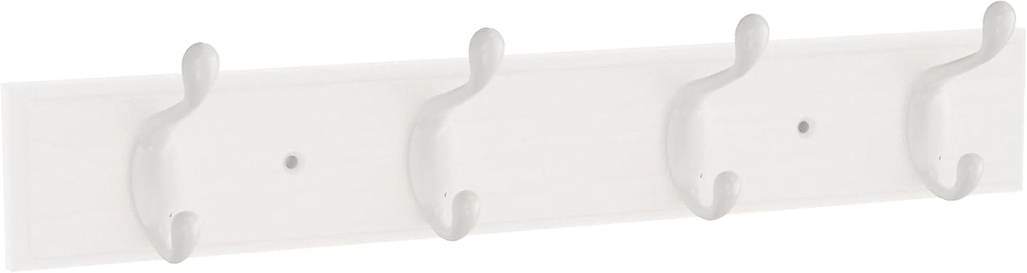 FRANKLIN BRASS Casual Curve Wall Mounted Pure White 16 in. Coat Rack, 4 Hooks, B46717K-PWW-C