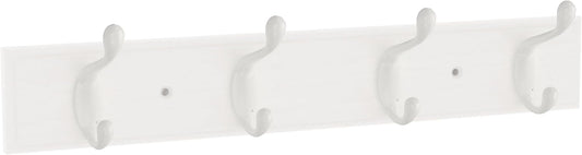 FRANKLIN BRASS Casual Curve Wall Mounted Pure White 16 in. Coat Rack, 4 Hooks, B46717K-PWW-C