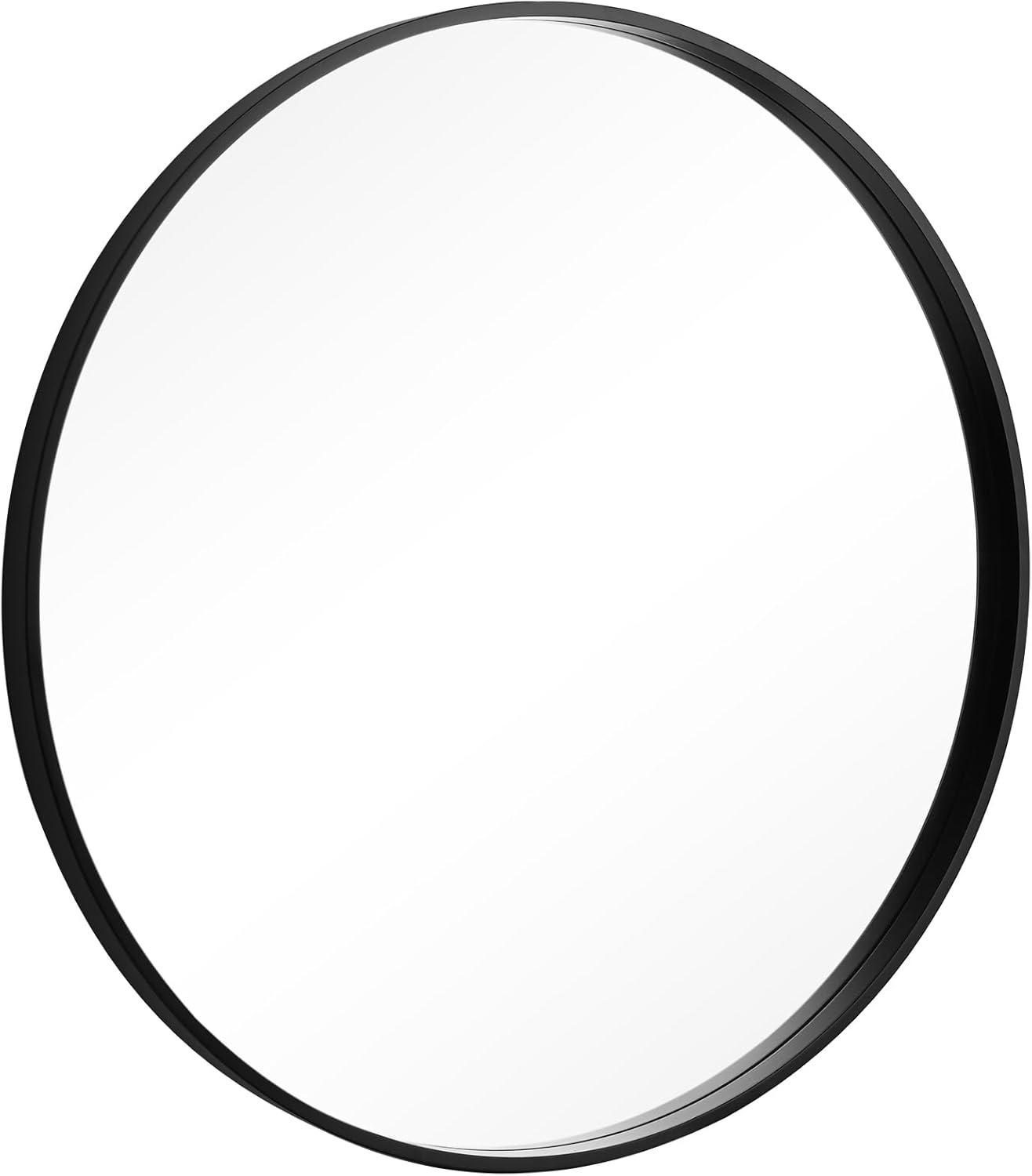 WallBeyond Round Wood Mirror, 32" Round Modern Decoration Large Circle Wall Mirror for Bathroom Living Room Bedroom Entryway, Black