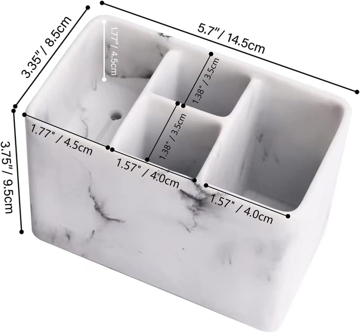 Bathroom Toothbrush Organizer Countertop-Toothpaste Storage Shaving Razor Holder/toothbrish Hanger/Vanity Counter Set… (White 4 Small Slot)