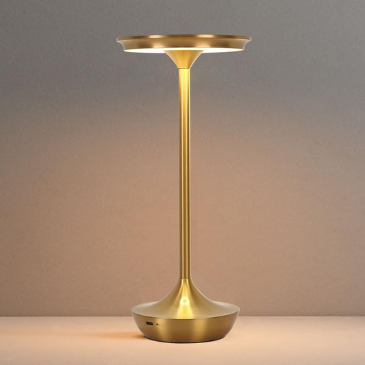 EJQ Rechargeable Cordless Table Lamp, 6000mAh Battery Operated LED Table Lights,Touch Control - 3 Color Dimmable for Bedroom, Patio, Cofee, Outdoor,Dining Home,Restaurant&Living Room-Gold