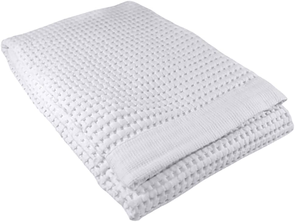 GILDEN TREE Waffle Towels Quick Dry Lint Free Thin Bath Towel, Modern Style (White)