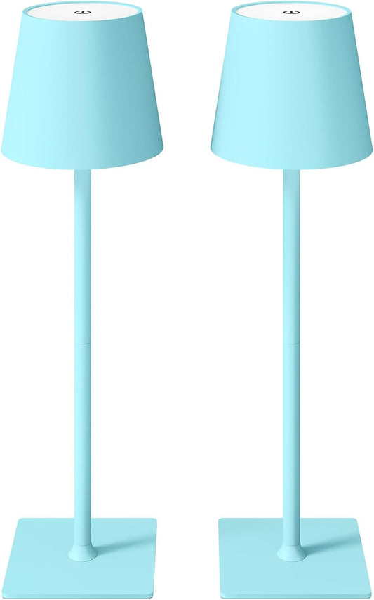 2 Pack Cordless Table Lamps, 3 Colors Stepless Dimming, 5000mAh Rechargeable Battery LED Desk Lamp for Bedroom/Couple Dinner/Desk/Cafe/Dining Room/Terrace