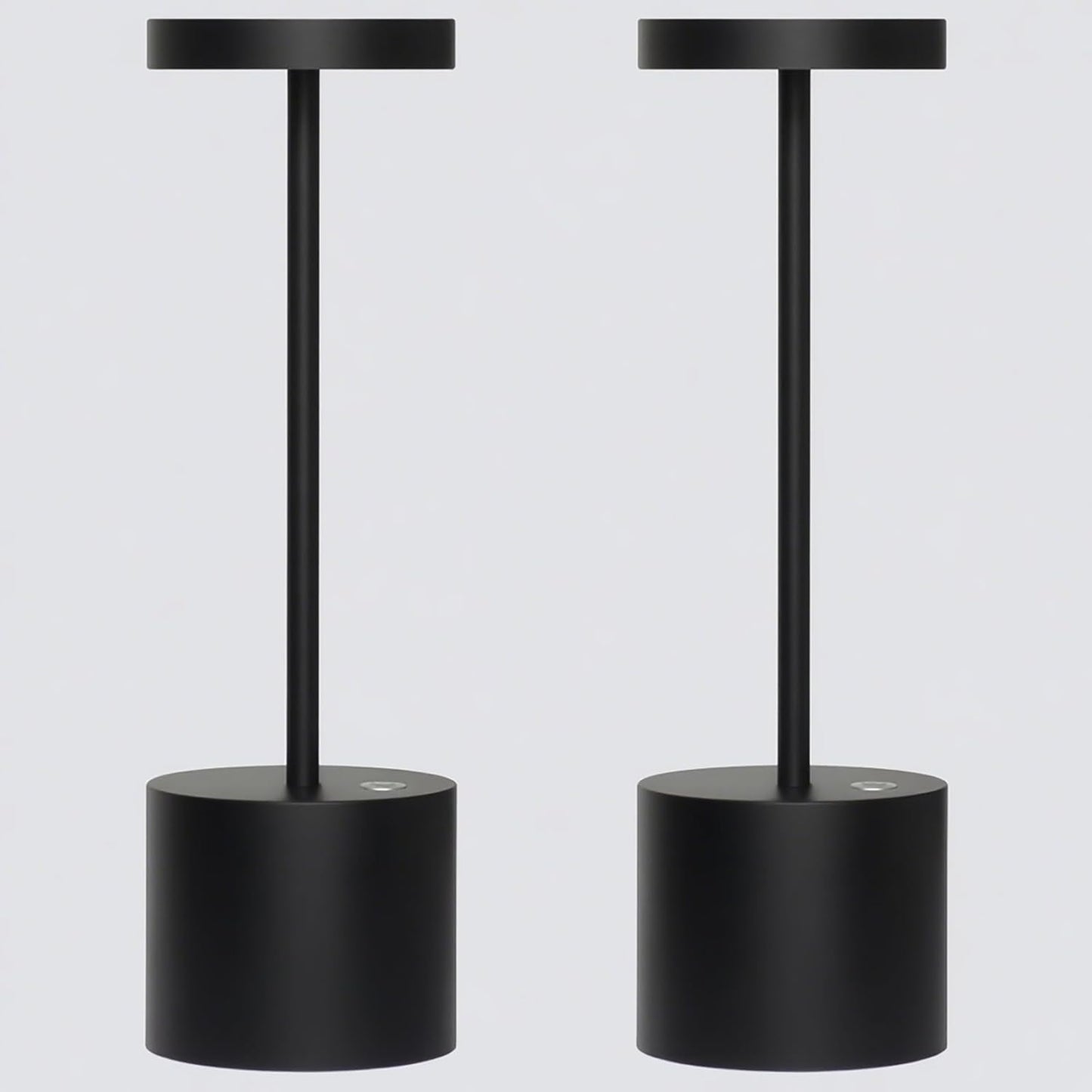 2 Pack Cordless Rechargeable Table Lamp, 3 Color Temperature & Dimmable, IP54 Waterproof Battery Operated Portable LED Light for Outdoor, Patio, Restaurant, Bedside, Shower (Matte Black)