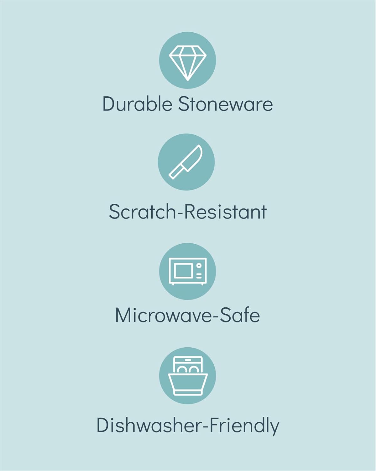 Stoneware dinnerware set 4 persons 16 pcs – Modern style plates and bowls set ceramic – Dishwasher, microwave and scratch resistant – Bowl and plate set – Dinner service Pure Living beige & light blue