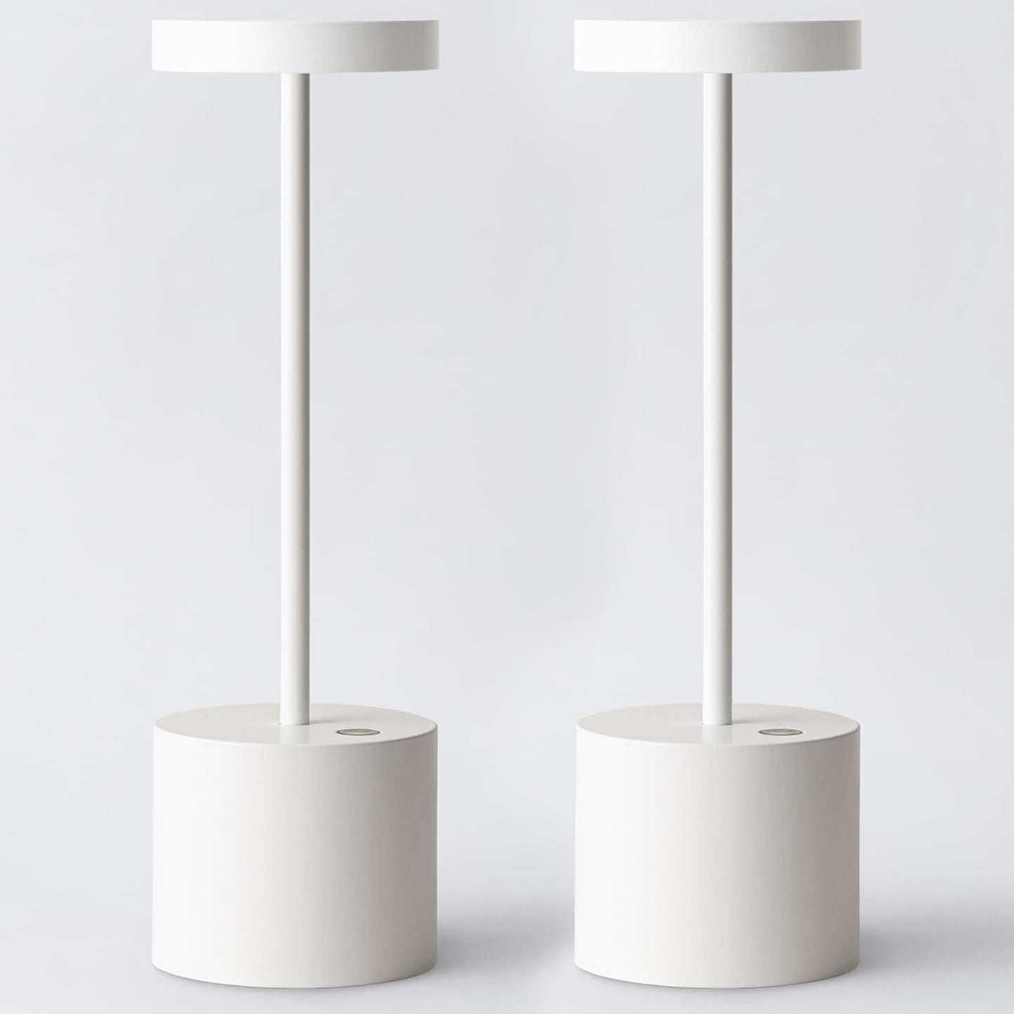 2 Pack Cordless Rechargeable Table Lamp, 3 Color Temperature & Dimmable, IP54 Waterproof Battery Operated Portable LED Light for Outdoor, Patio, Restaurant, Bedside, Shower (White)