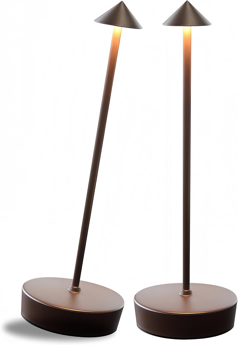 2 Packs Rust Cordless Rechargeable Table Lamp 7200mAh Portable Touch Control LED Dimmable Rusty Table Lamp for Bedroom Reading