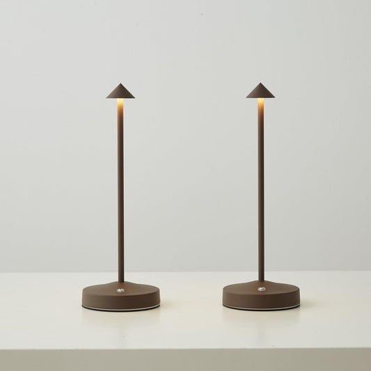 2 PACK Cordless Lamps,Battery Rechargeable Table Lamp,Portable Lamps,2 Level Brightness Dimmable Night Light,Minimalist Design,Cordless Table Lamps for Living Room/Restaurant/Couple Dinner(Rust)